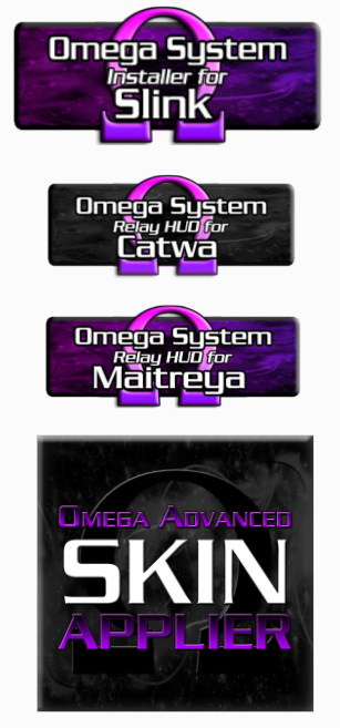 Various Omega system kit HUDs in Second Life.