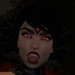 A Second Life Vampire Queen shows off her Catwa, Swallow, and Silvery K products