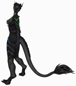Psicorp's Dragonwolf Second Life avatar is shown without wings.