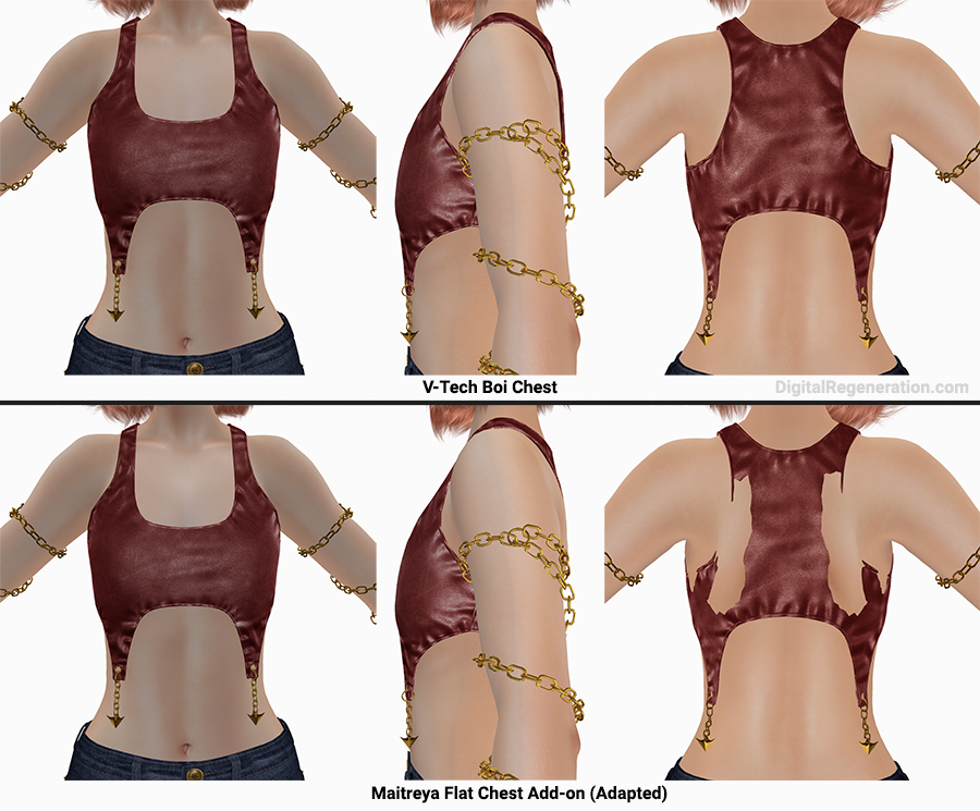 Second Life Marketplace - Plastic Top Stephano flat chest TwoSided for  Lara Petite and flat chest V-tech Slink Petite and Simple stuff